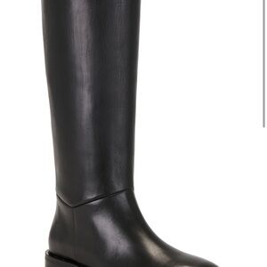 Black Leather Knee-High riding boots